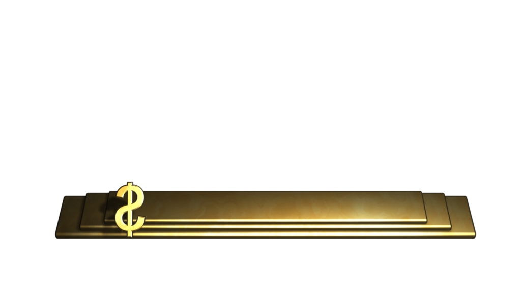 Business Themed Still Video Lower Third with Gold Bars and Dollar Symbol
